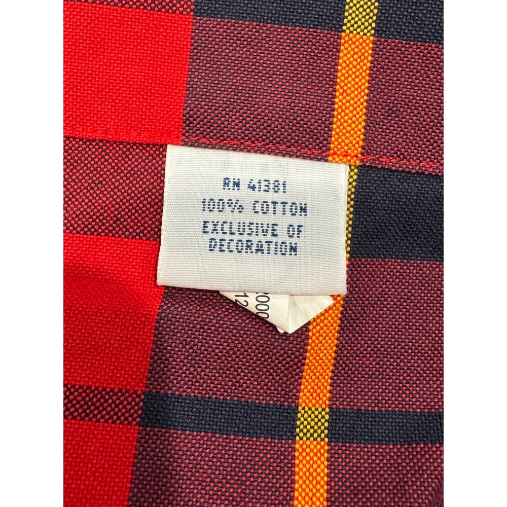 Ralph Lauren Mens Large Red Navy Yellow Plaid Button Down Cotton Shirt L - Picture 6 of 9